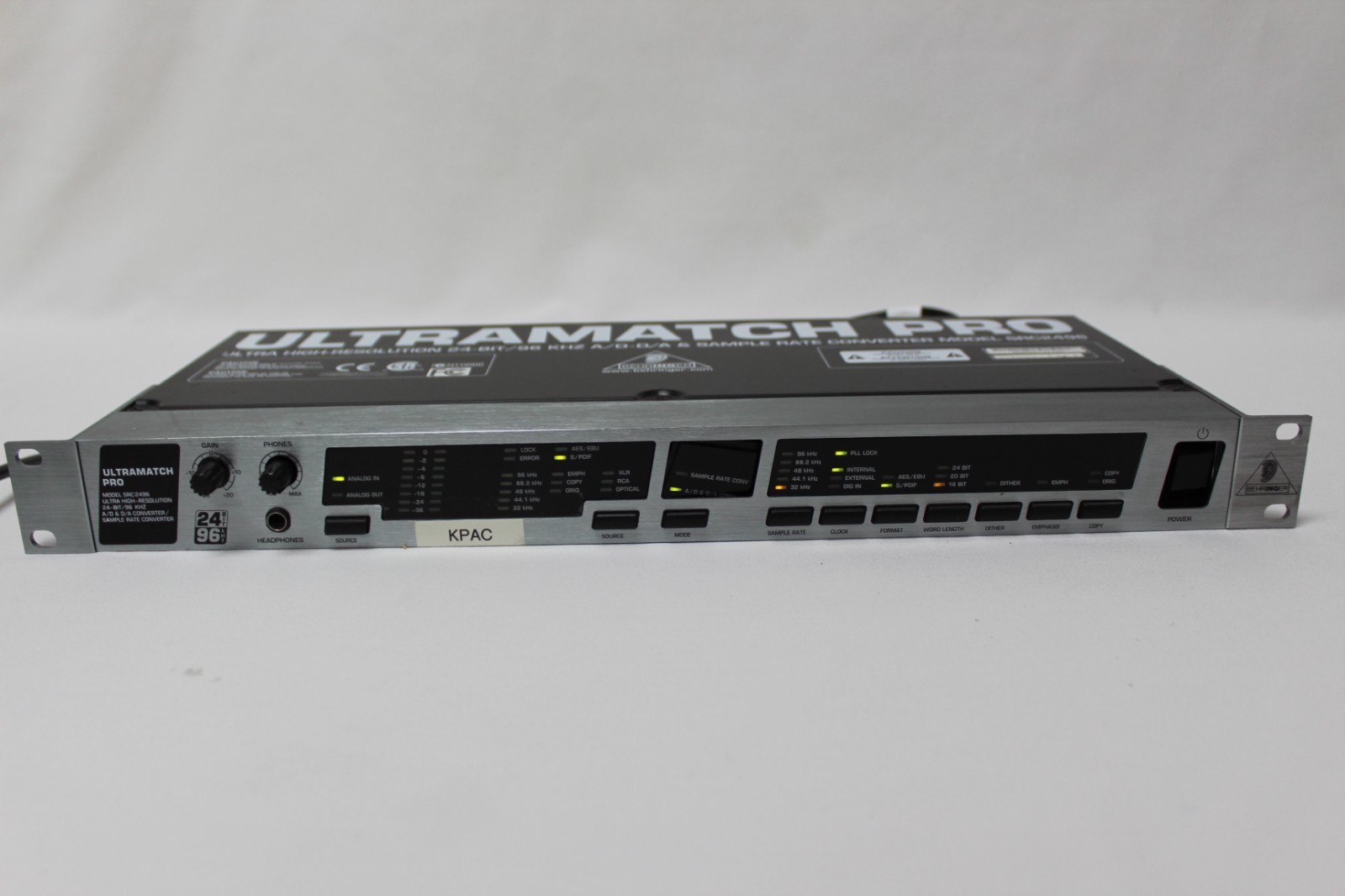Behringer UltraMatch Pro 24-Bit/96 KHZ A/D-D/A & Sample Rate Converter SRC2496