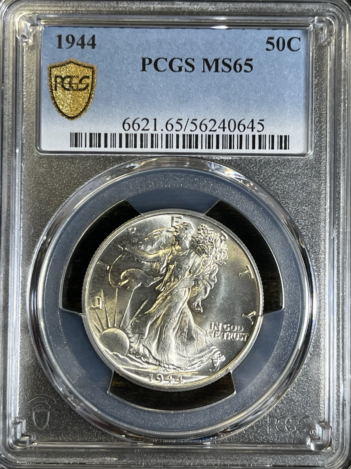 1944 WALKING LIBERTY PCGS MS65