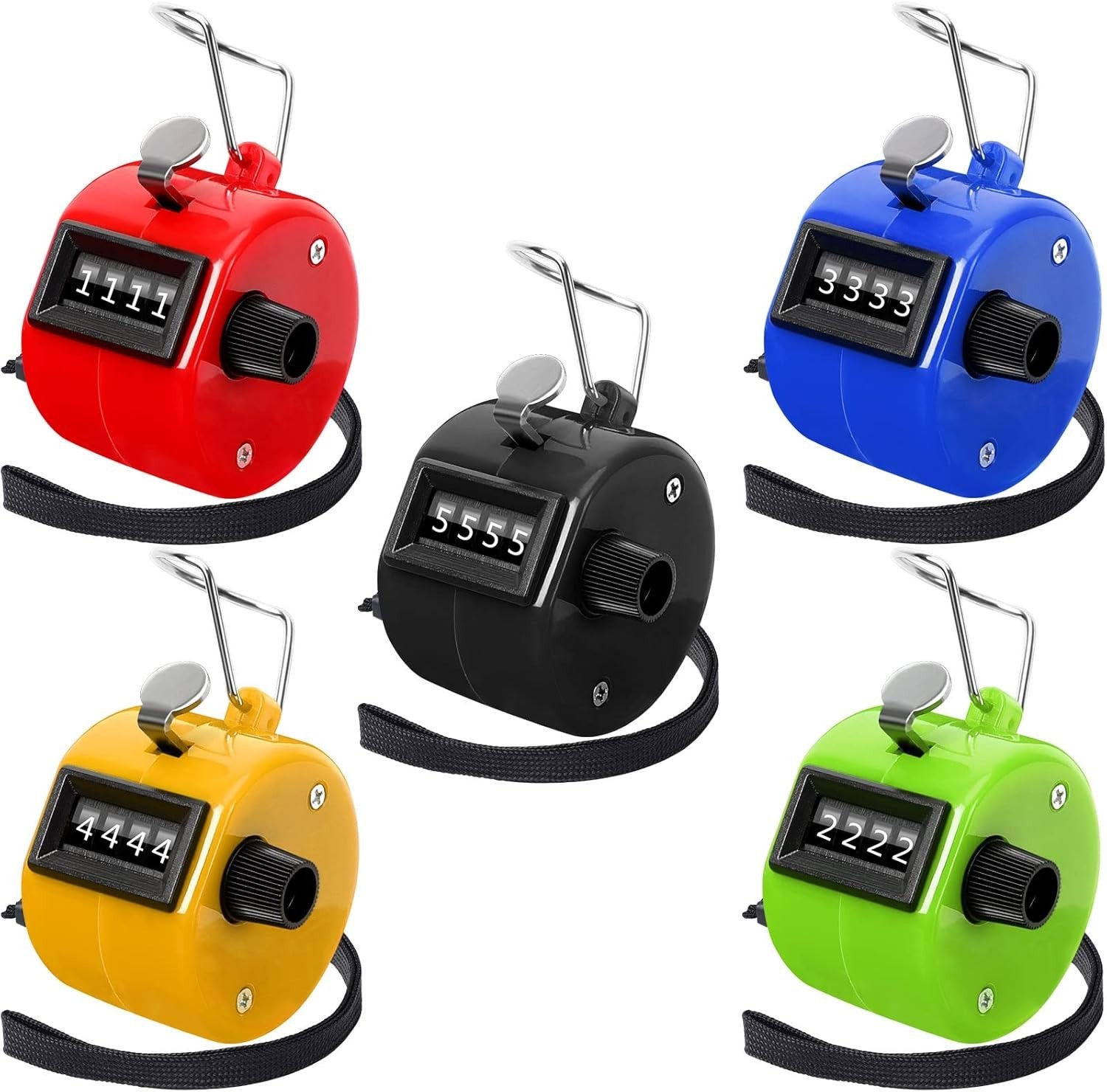 5 Pcs Clicker Counter,Hand Tally Counter Clicker,Manual Mechanical 4-Digit