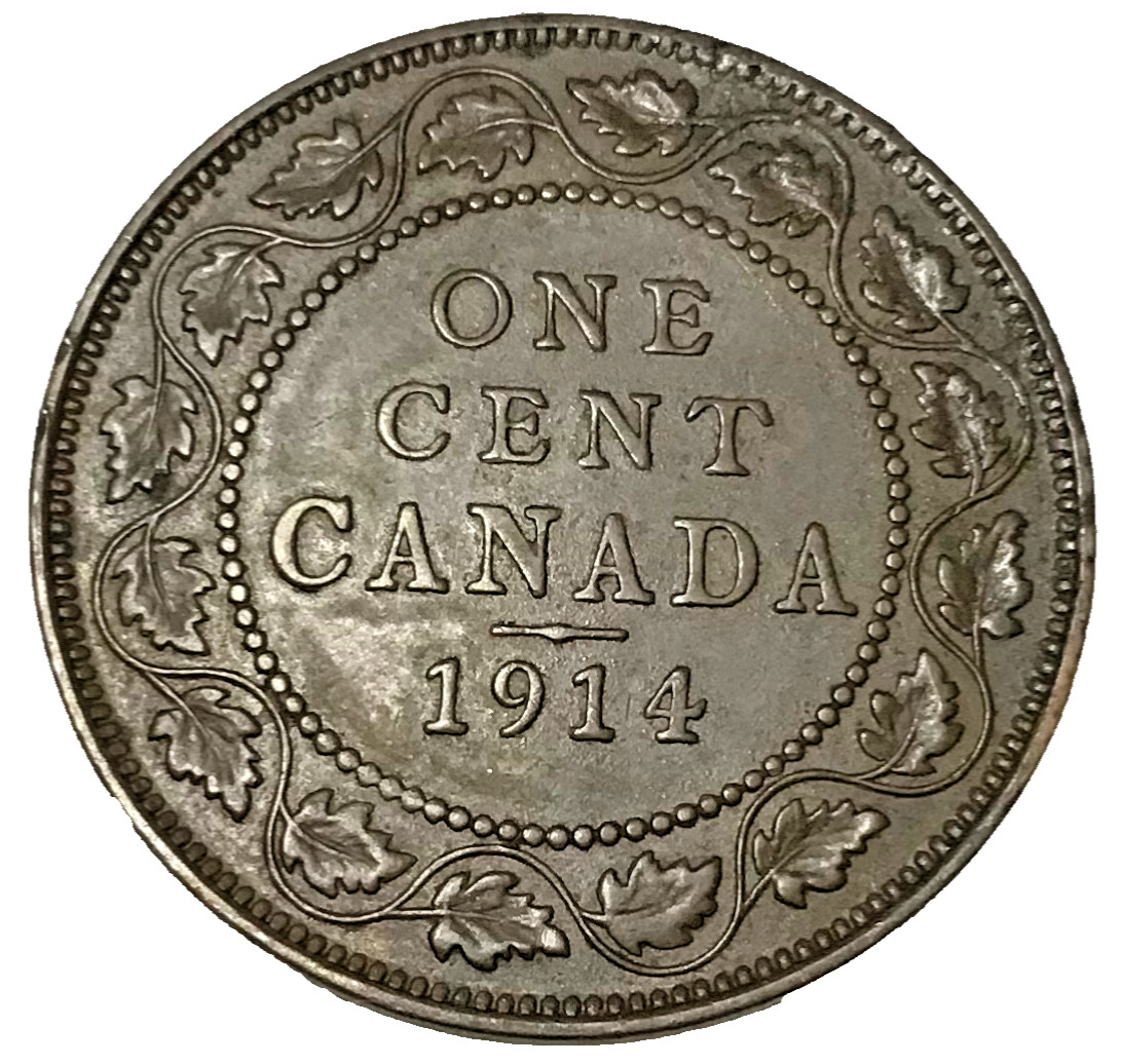1914 Canada One Cent Coin | Good Grade George V #R132