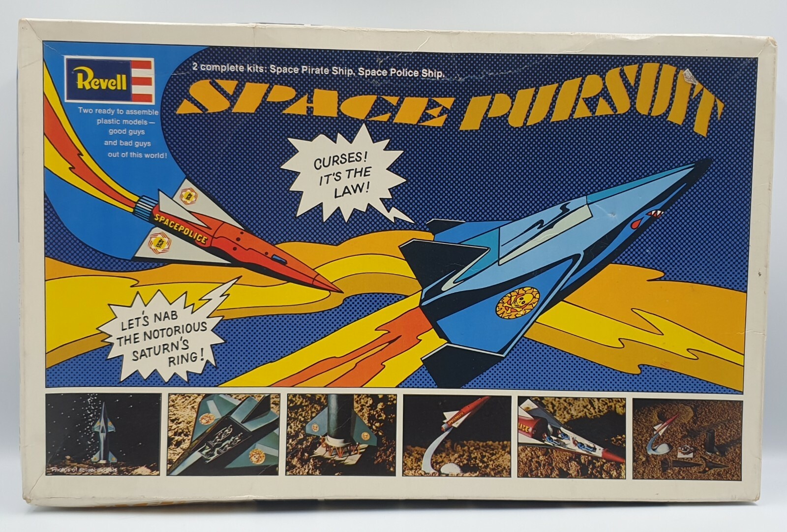 SPACE : PIRATE & POLICE SPACE PURSUIT REVELL MODEL KIT MADE IN 1968 (MLFP) V2