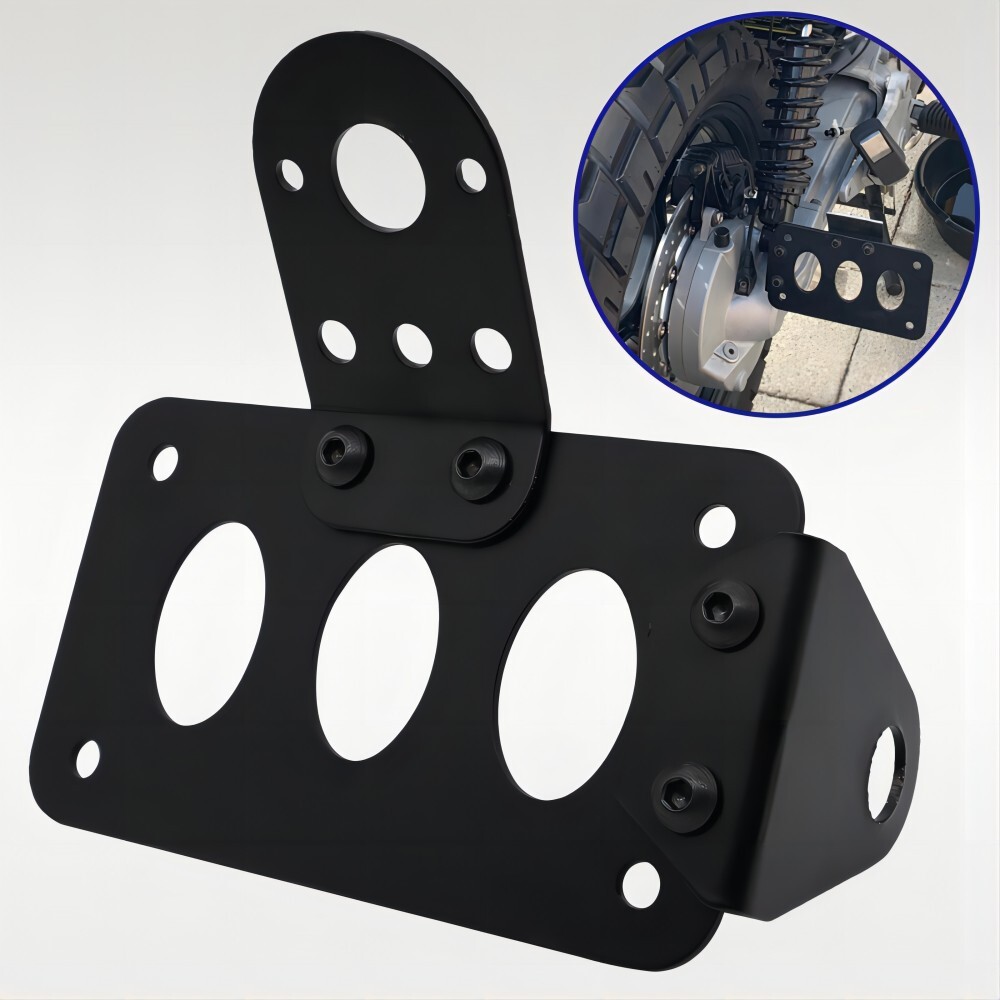 Motorcycle Side Mount License Plate Bracket Holder For Harley Chopper Dyna Black