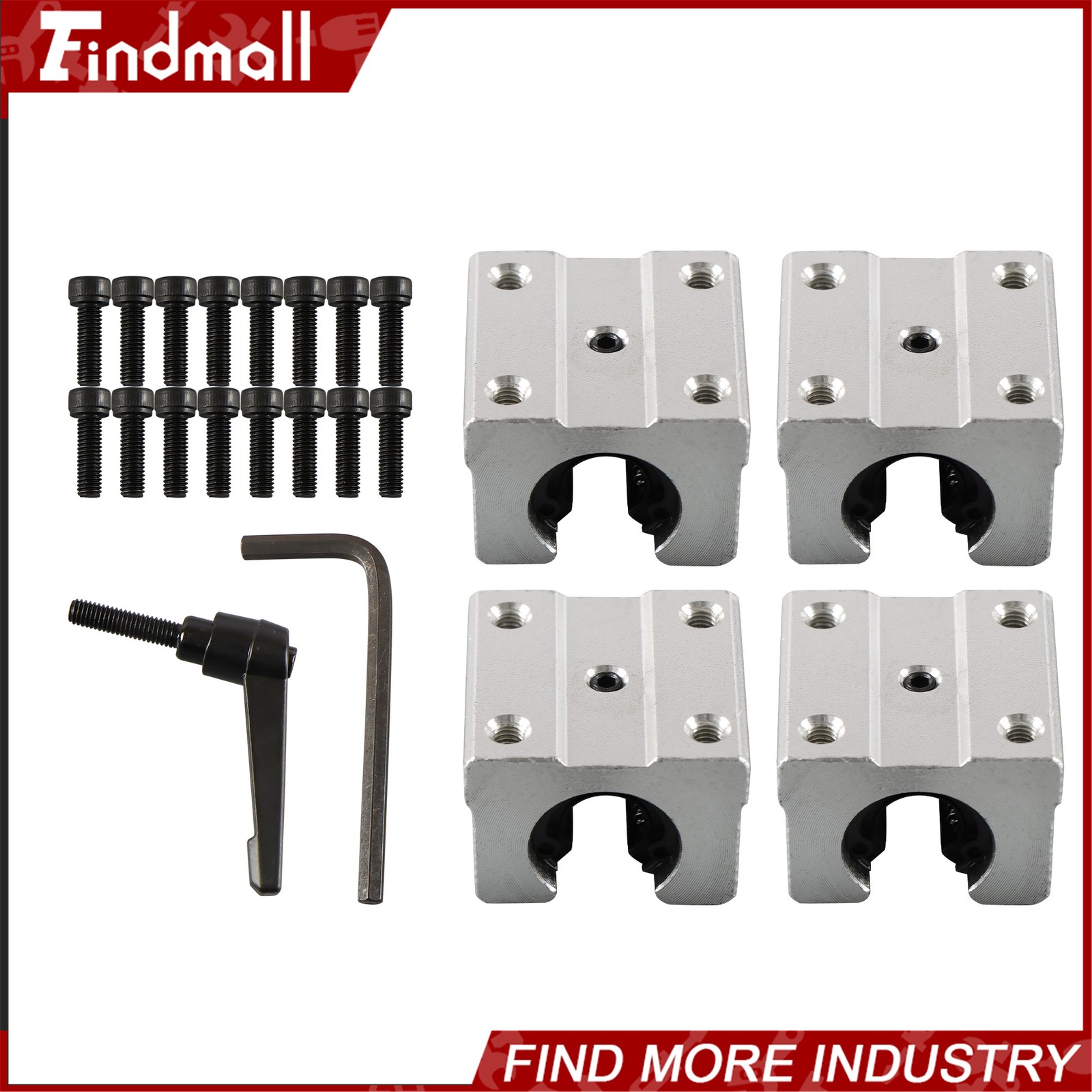 Findmall SBR12 Linear Rail 1500mm Kit w/4 Blocks - For CNC Machine Guide Set