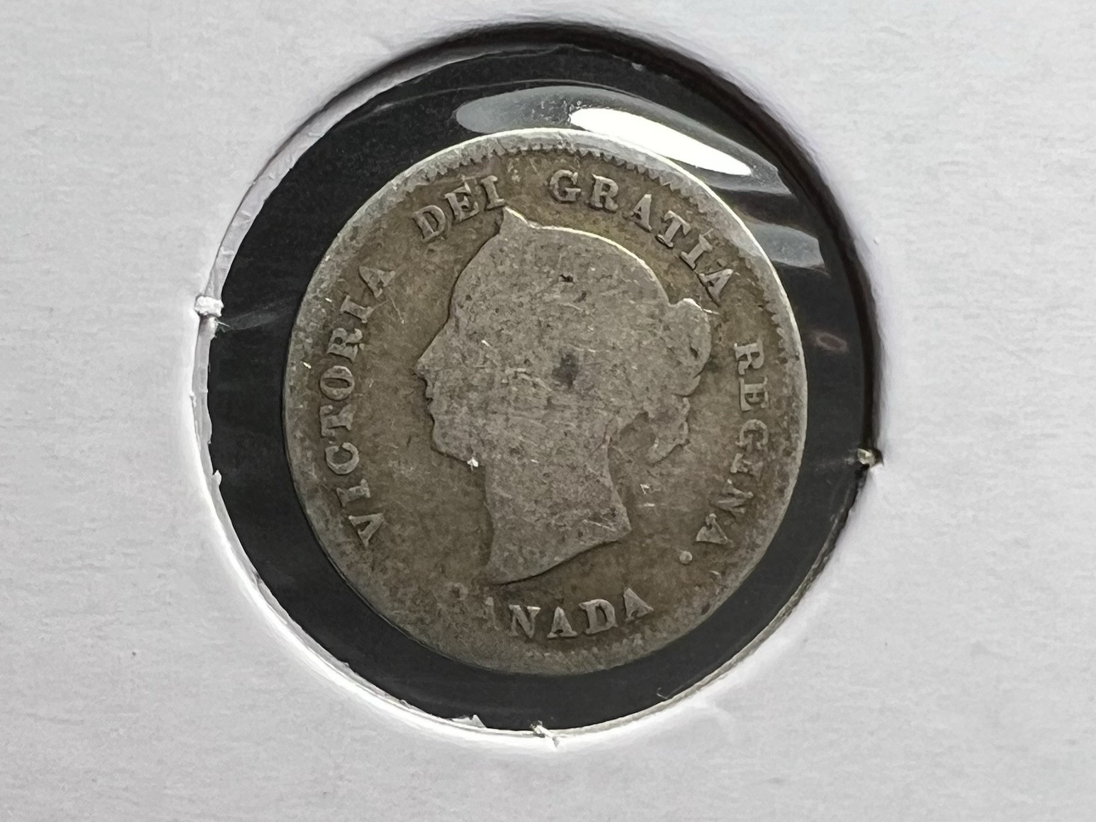 1880 H Canada 5 Cents Circulated Silver Coin Victoria A88