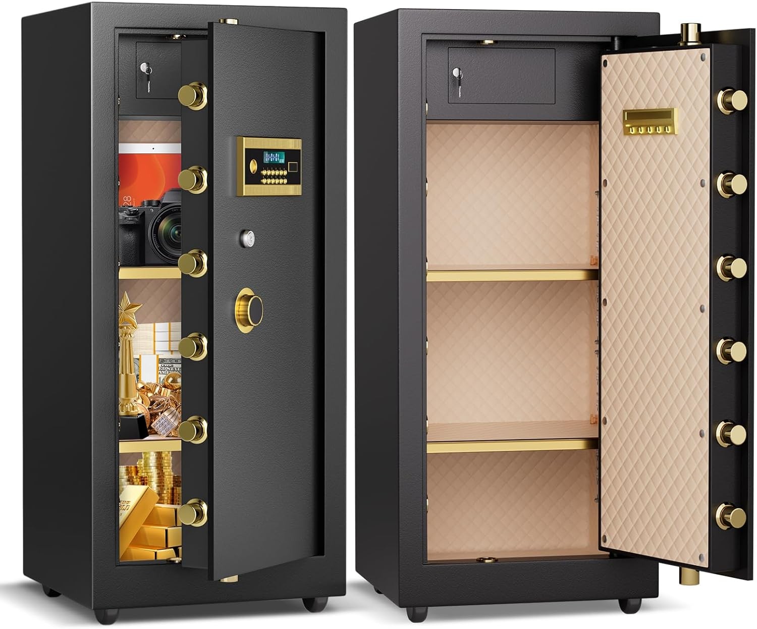 Kavey 40" Extra Large Safe Box for Home Office with Wheels 9 Cub Heavy Duty Safe
