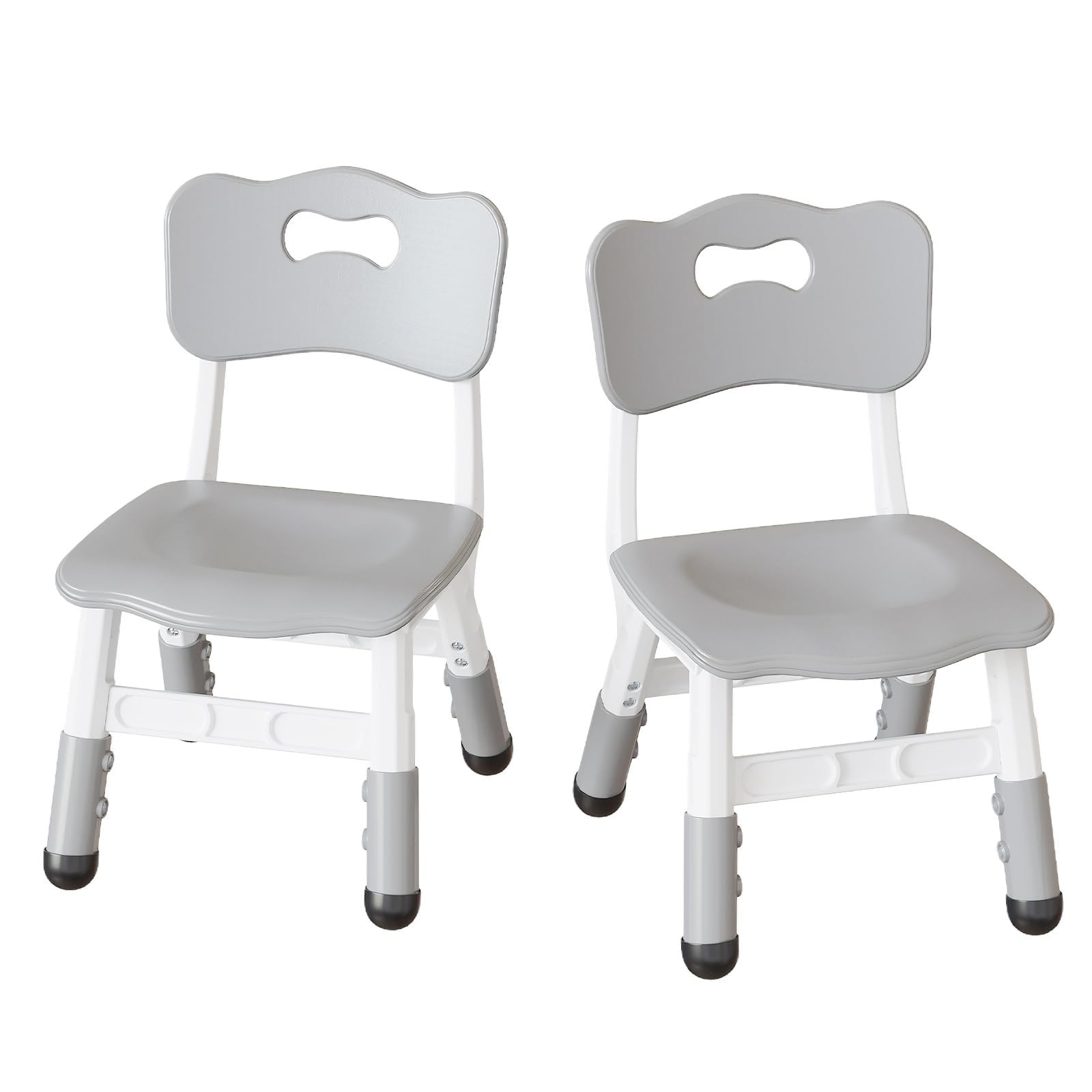2-Pack Adjustable Kids Chairs with Ergonomic Backrest, Stackable, Non-Slip Feet