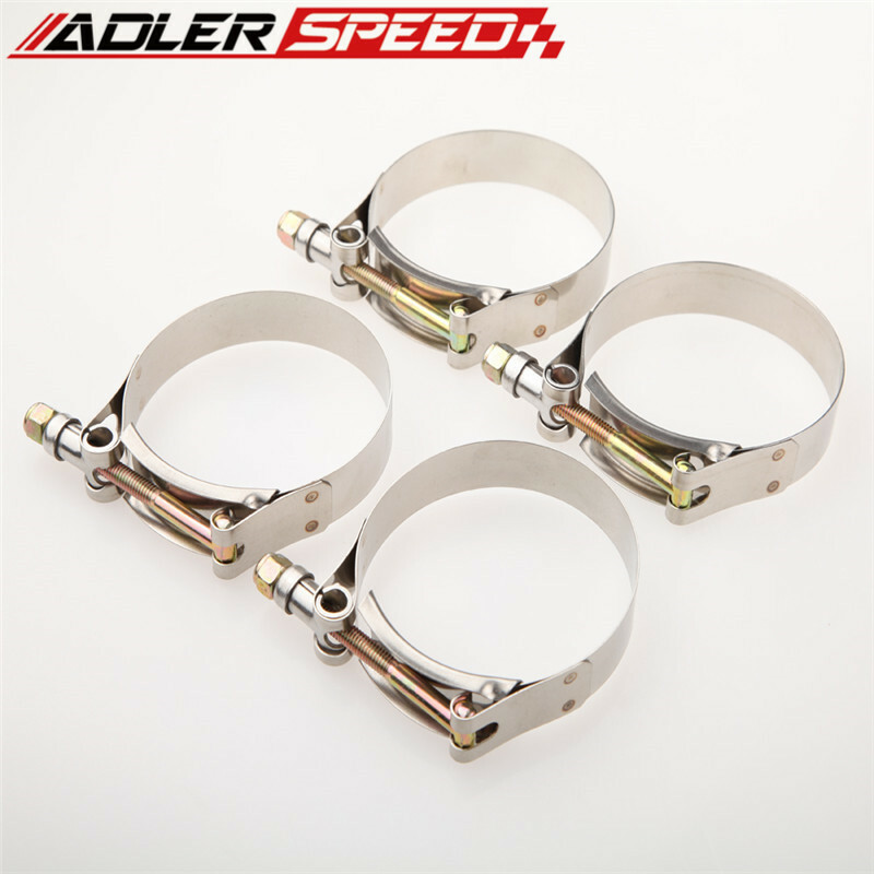 4PCS 1.25" inch 37mm-42mm Stainless Steel Turbo Hose Coupler T-bolt Clamps
