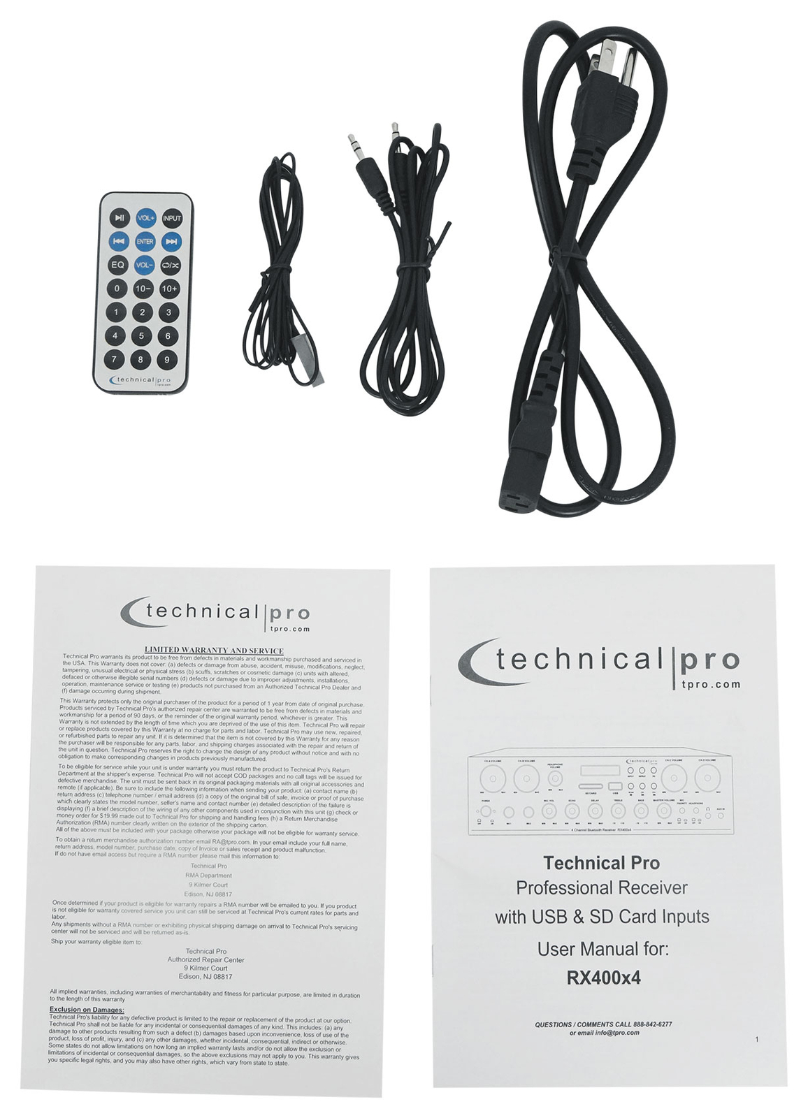 Technical Pro RX4CH Bluetooth Home Receiver Amp+(8) 6.5" Black Ceiling Speakers
