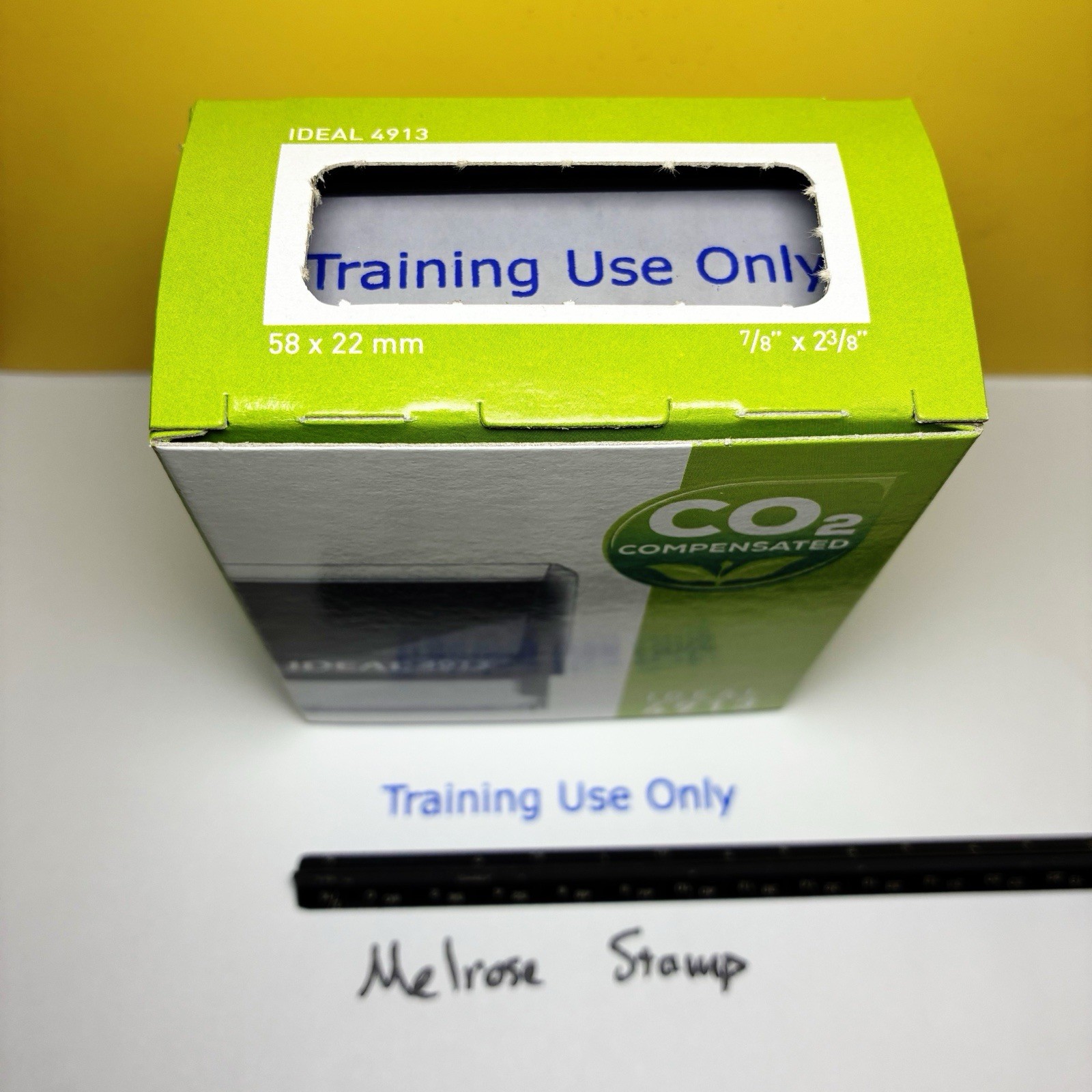 Training Use Only Rubber Stamp Blue Ink Self Inking Ideal 4913