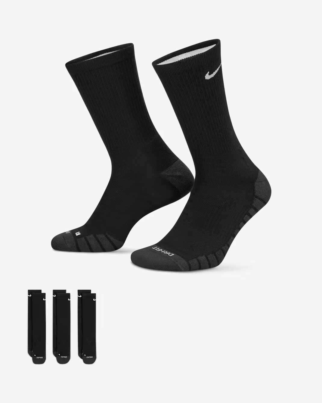 NWT Nike Everyday Max Cushioned Training XL 12-15 Crew Socks 3 Pair SX5547-010