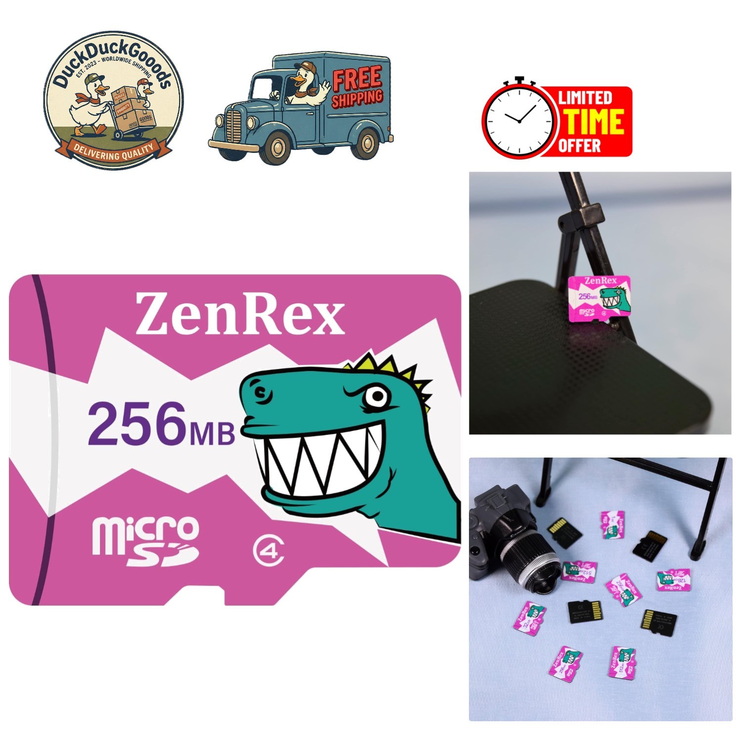 Durable 256MB Micro SD C4 Card - Waterproof & Shockproof, Ideal for Imaging