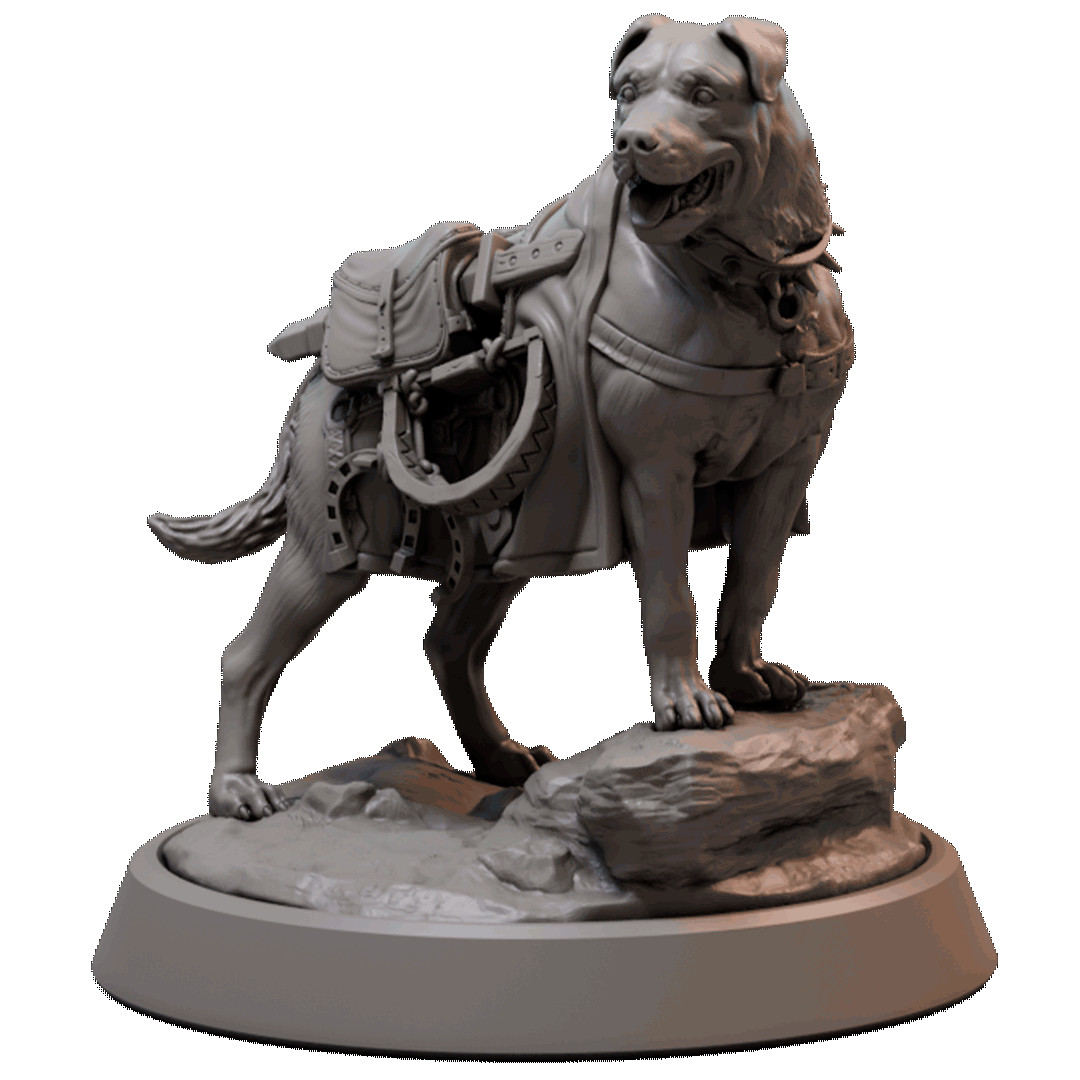 D&D Hunters Dog 28mm and 32mm Scale Mini TTRPG