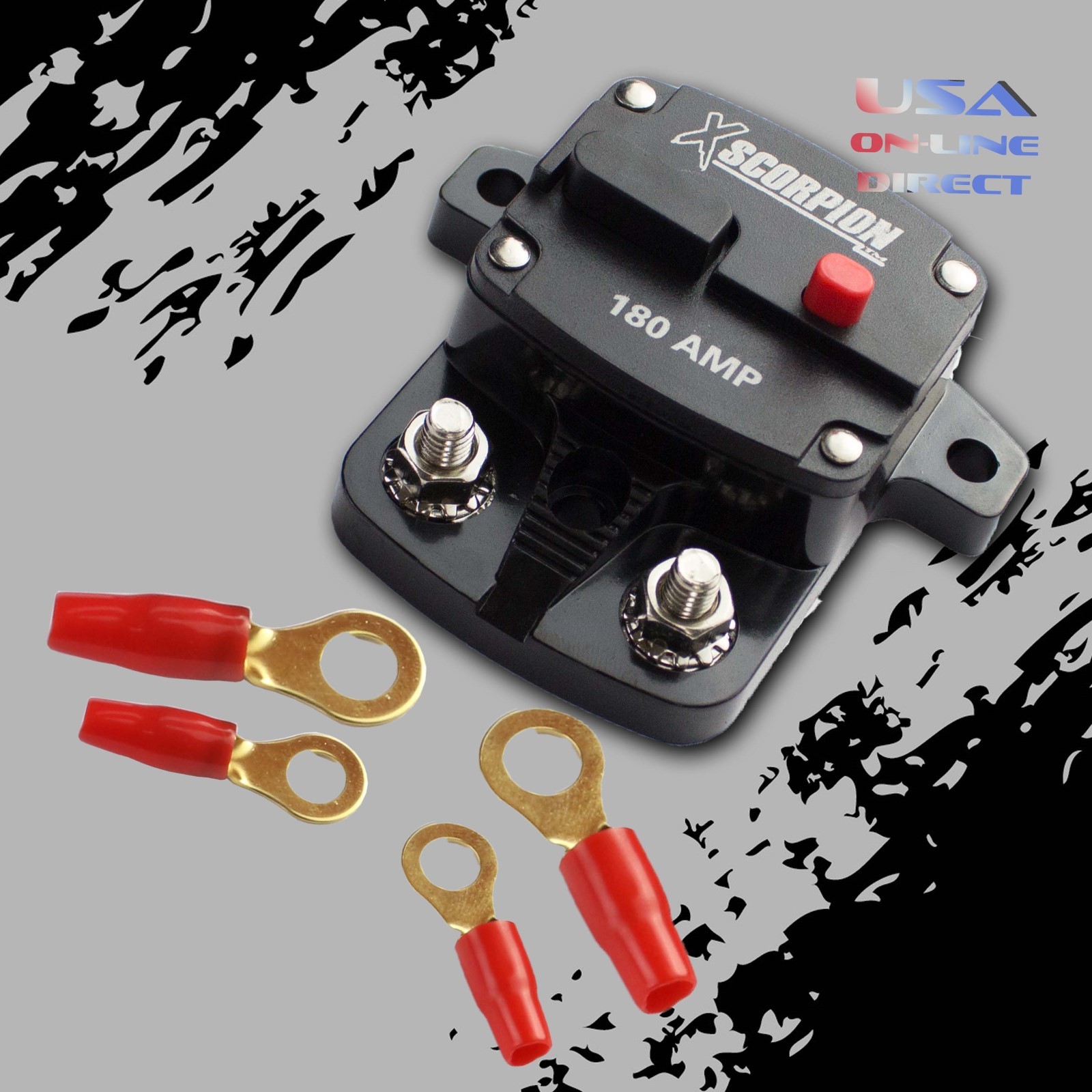 180 AMP IN-LINE POWER MARINE RATED CIRCUIT BREAKER REPLACES FUSE HOLDER 12Volt