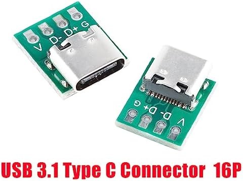 20 Pcs USB 3.1 Type C Connector Board DIY Serial Basic Breakout Female Connector