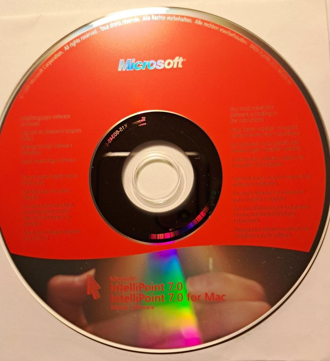 Microsoft IntelliPoint 7.0 for Windows & Mac Mouse Software CD