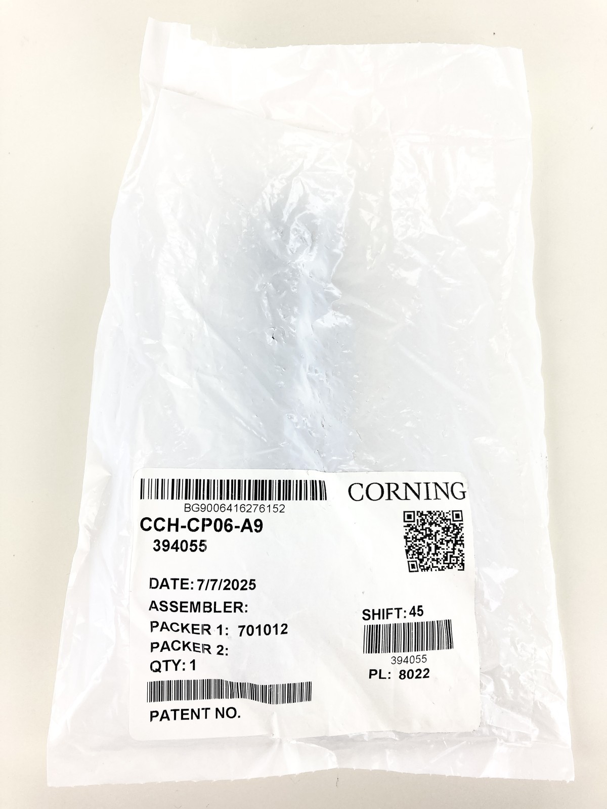 Corning CCH-CP06-A9 Panel 3 LC Singlemode, Duplex, 6 Fiber OS2, UPC Polish