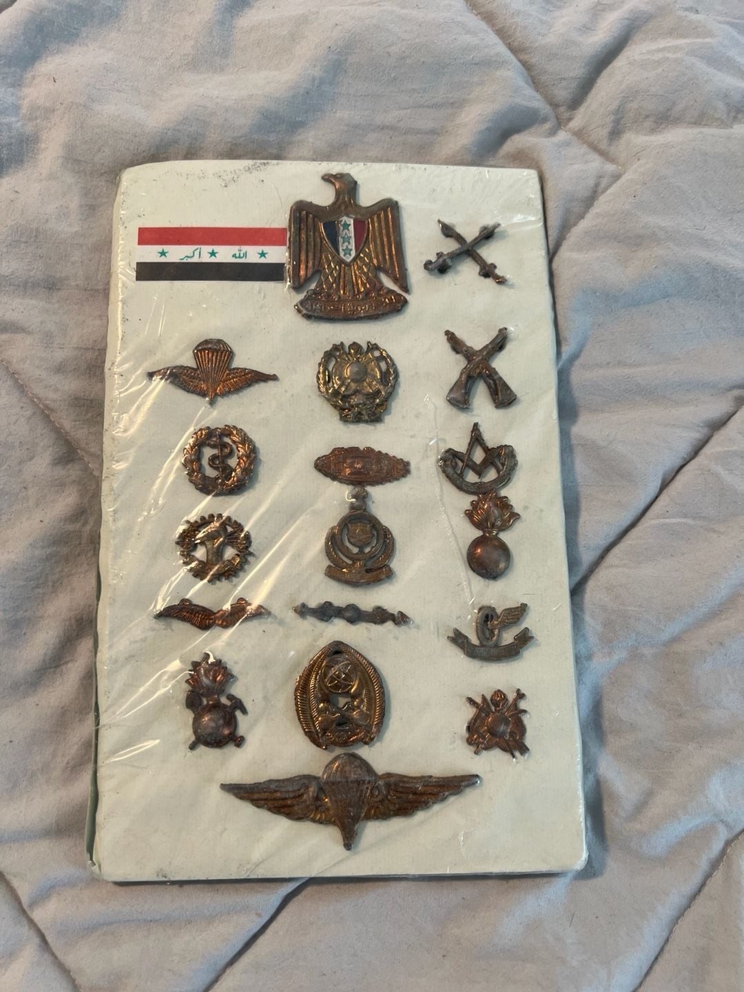 Saddam Hussein Era Iraqi Military Insignia Souvenir Board War Bringback