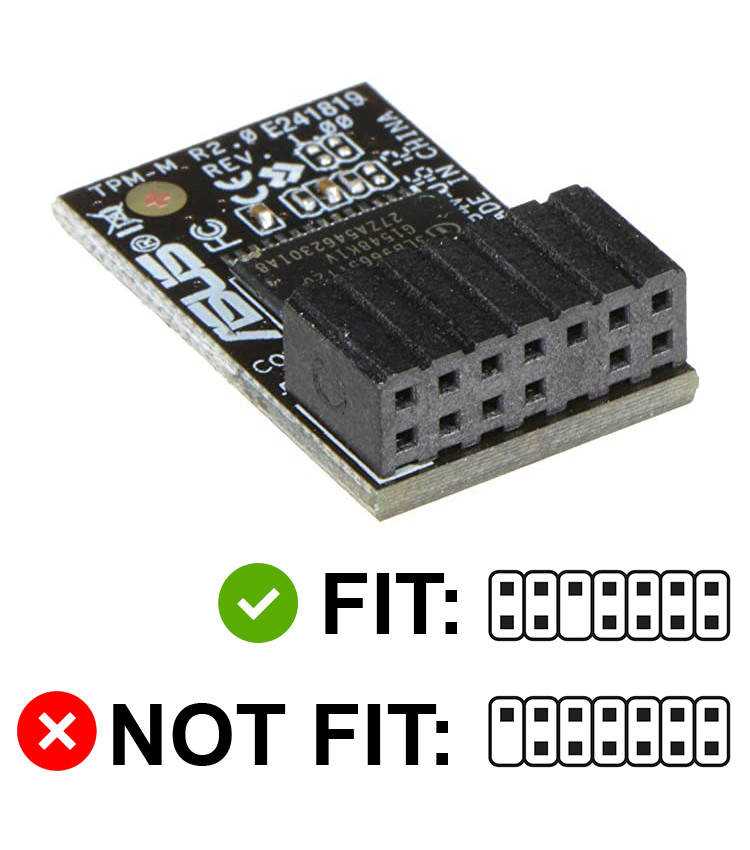 ASUS TPM-M R2.0 TPM 2.0 Module (14-1 Pin) Trusted Platform Module LPC