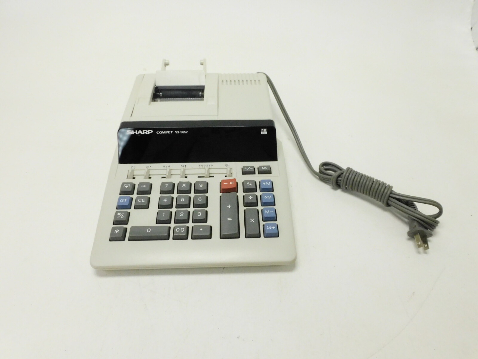 Vintage Sharp Compet VX-2652H Desktop Electronic 12 Digit Printer Calculator