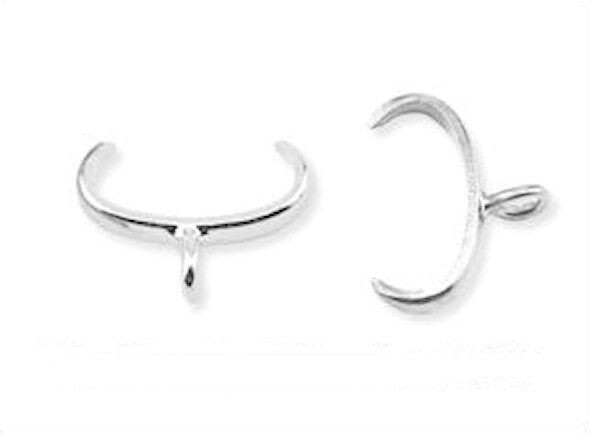 Pinch Bail, 12 Silver Plated Beadalon 10mm Bails to Make a Charm Or Pendant