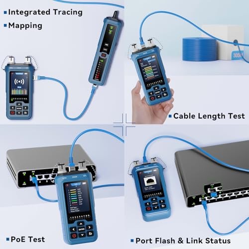 8-in-1 Network Cable Tester with PoE & VFL