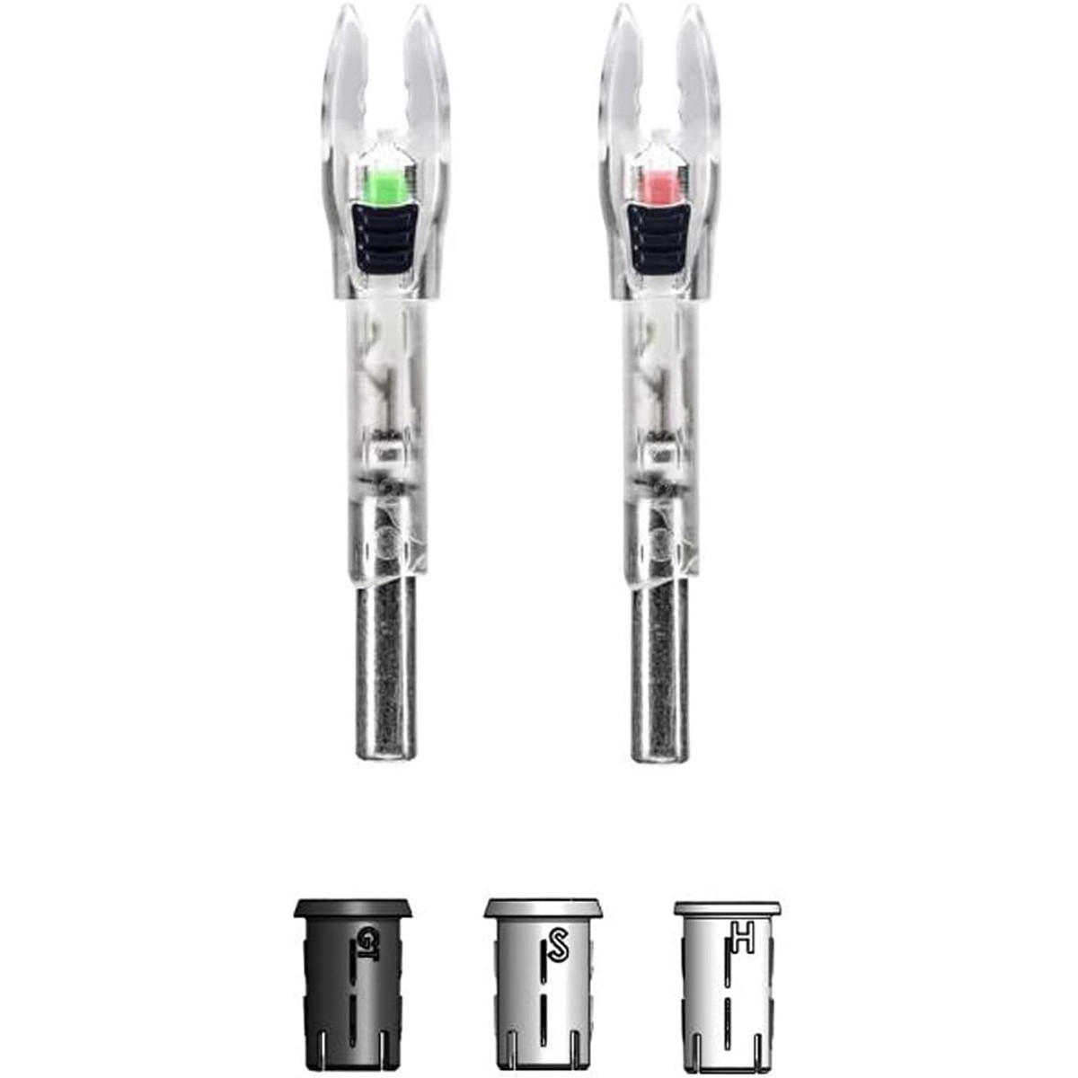 Nockturnal Shift Universal Size Strobing Red and Green Lighted Nock 2-Pack