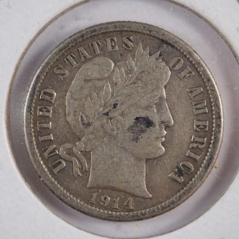 1914 P Barber Dime with Full Liberty 90% Silver Extra Fine (XF) - SKU 50USDM