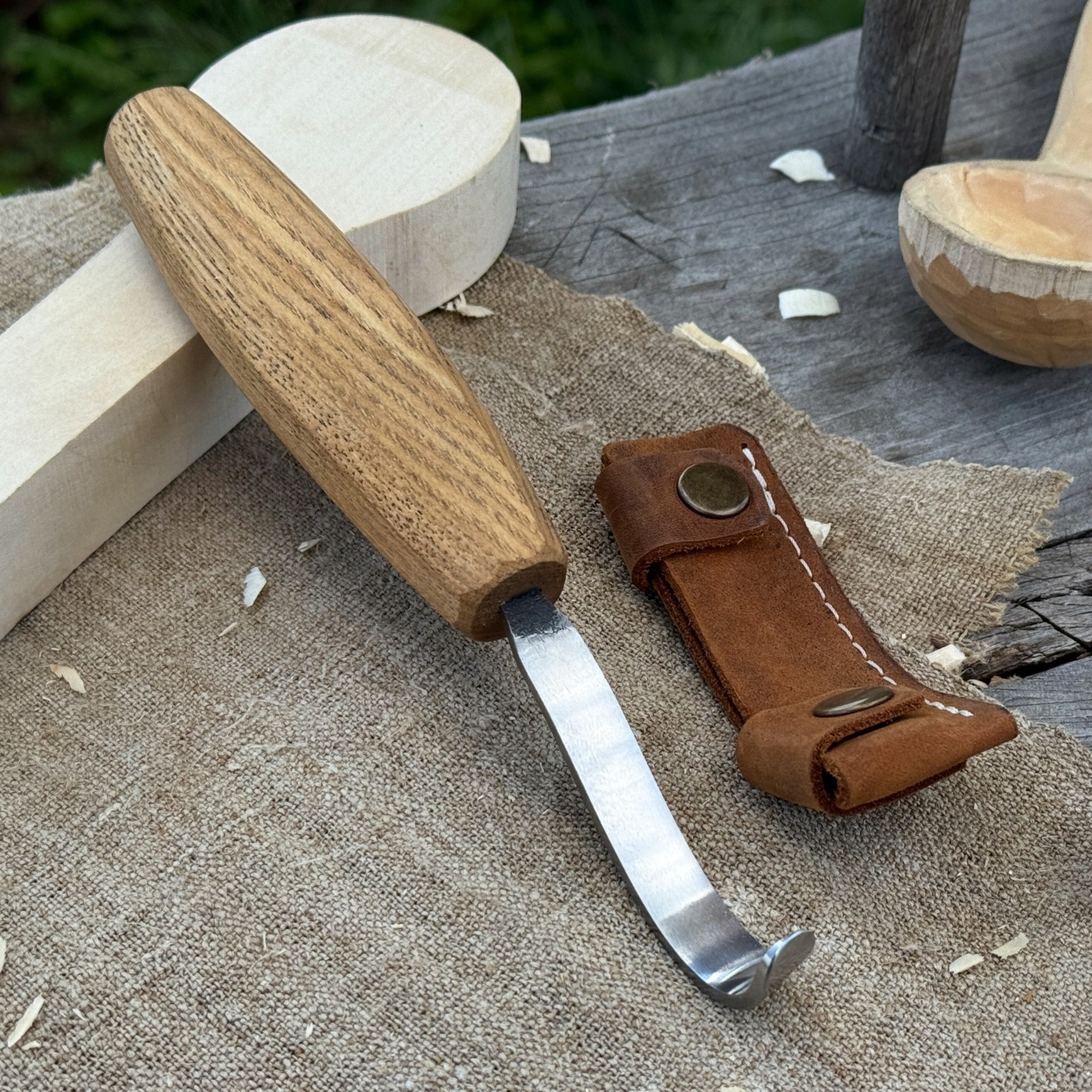 Hook Knife for Spoon Carving. Sharp Knife. Wood Carving Tool. Carbon 52100 Steel