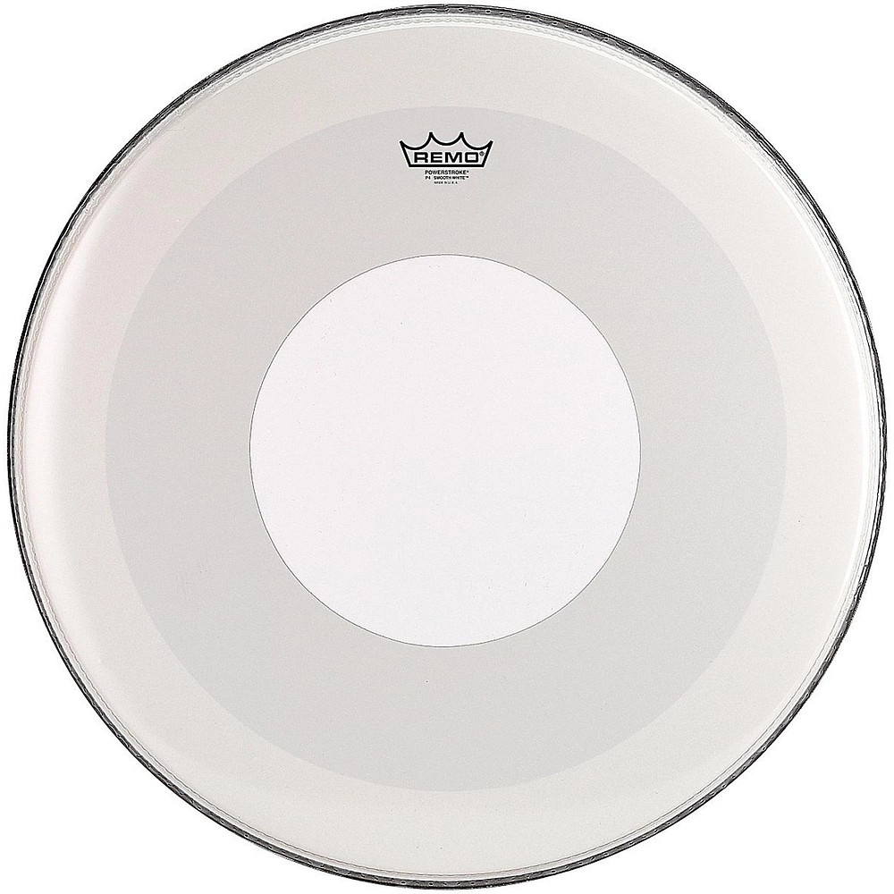 Remo Powerstroke 4 Smooth White Batter Bass Drum Head with White Dot 22 in.