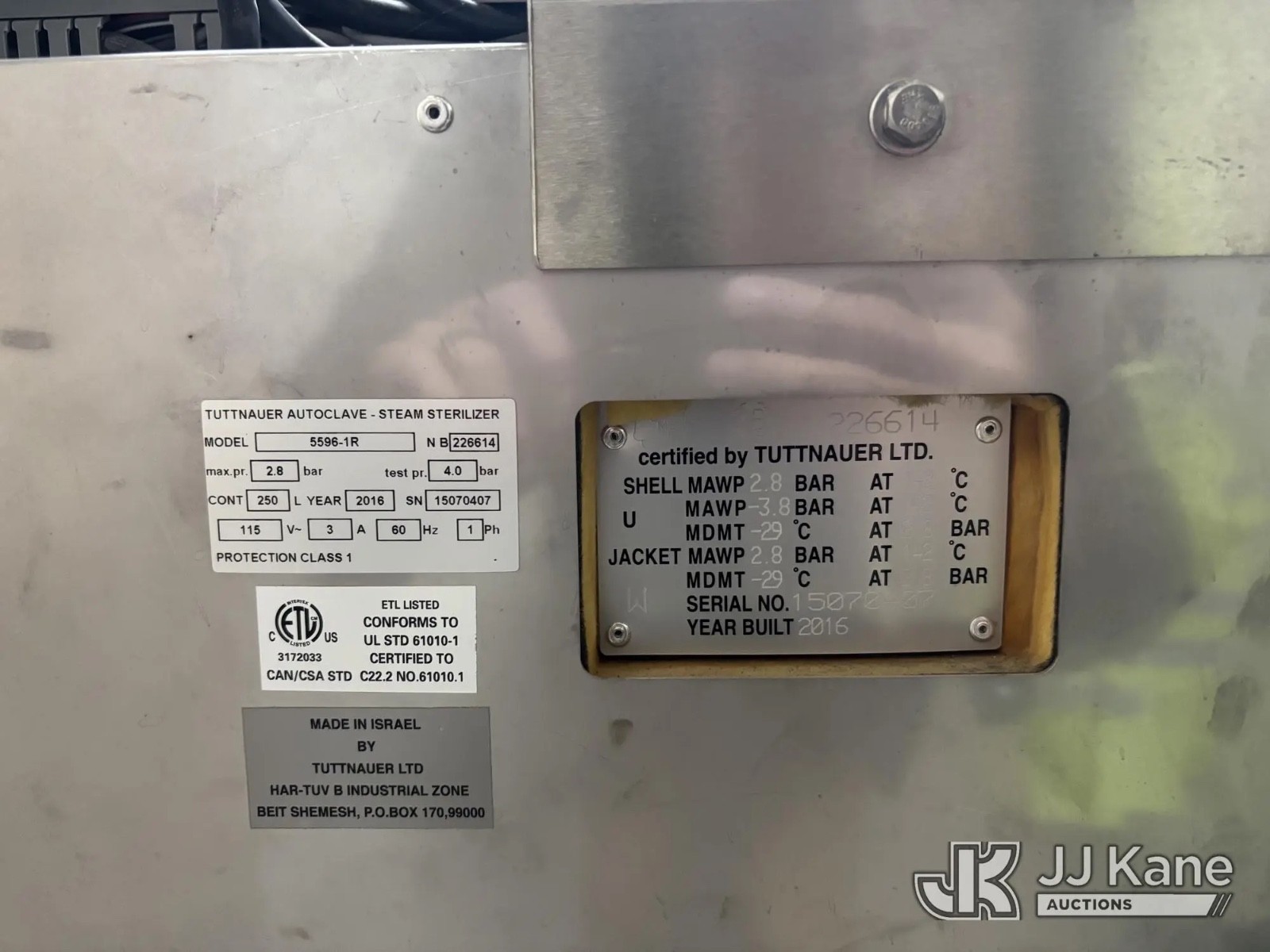Tuttnauer Autoclave L559_1R-EP, Model Year 2017
