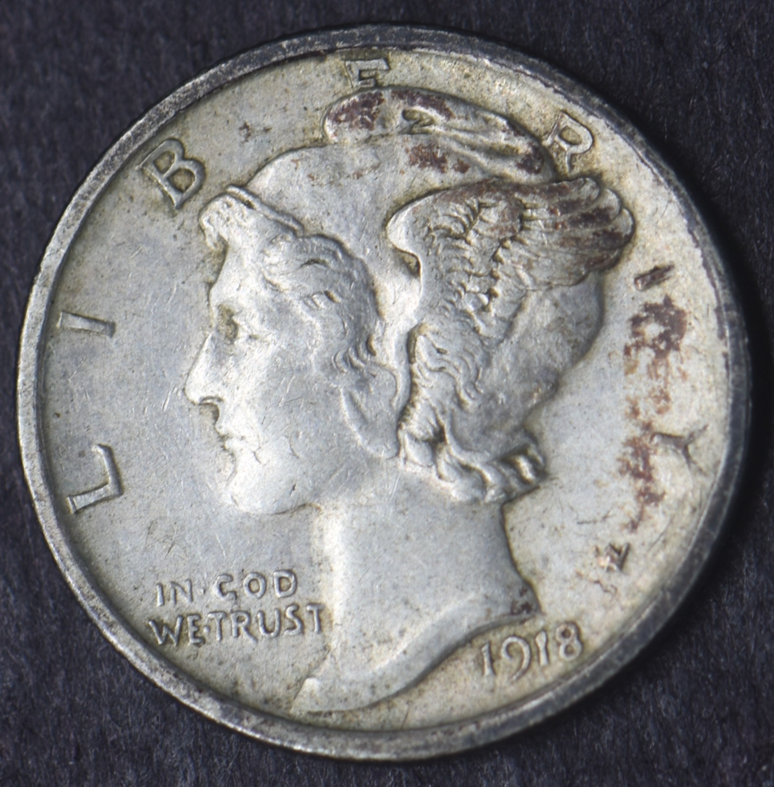 1918-S Mercury Silver Dime 10C [ COINGIANTS ]
