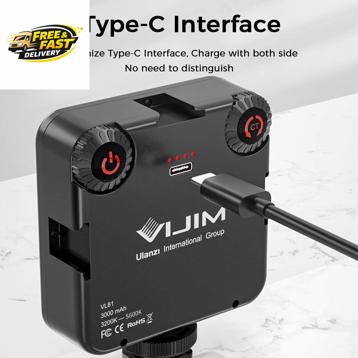 ULANZI VL-81 3000Mah Bi-Color LED Video Light W Softbox - 3200K-5600K+CRI95