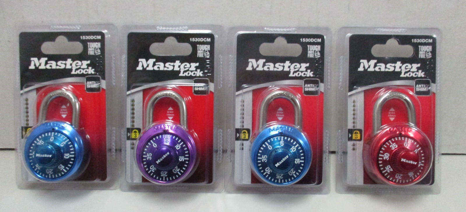 4 Master Lock 1530DCM Steel 3-Digit Combination Padlock 1.87 L in.
