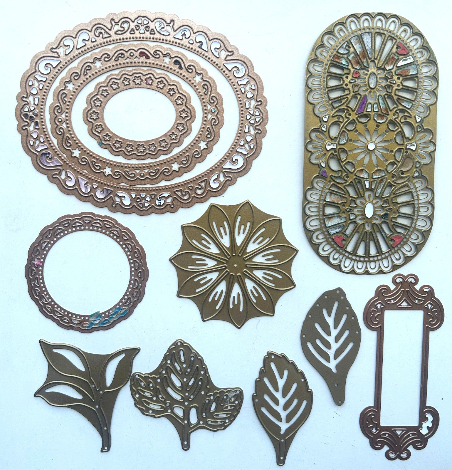 Lightly Used Unbranded 11pc Misc Metal Dies Various Shapes & Designs See Photos