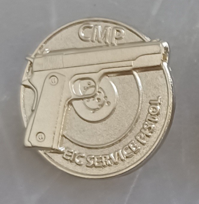 Civilian Marksmanship Program EIC Service Pistol Pin Silver Tone