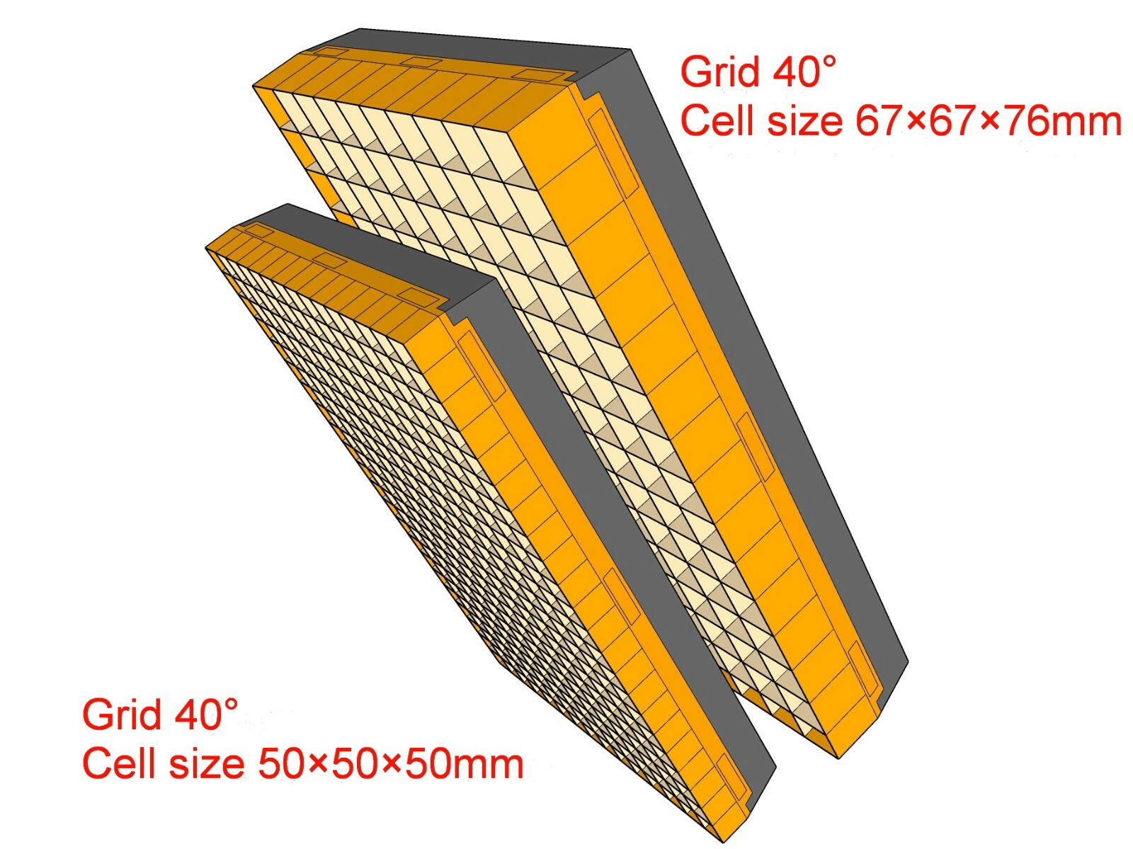 Grid for LiteMat 4 PolySkirt, Version with cell depth 50mm (2”)