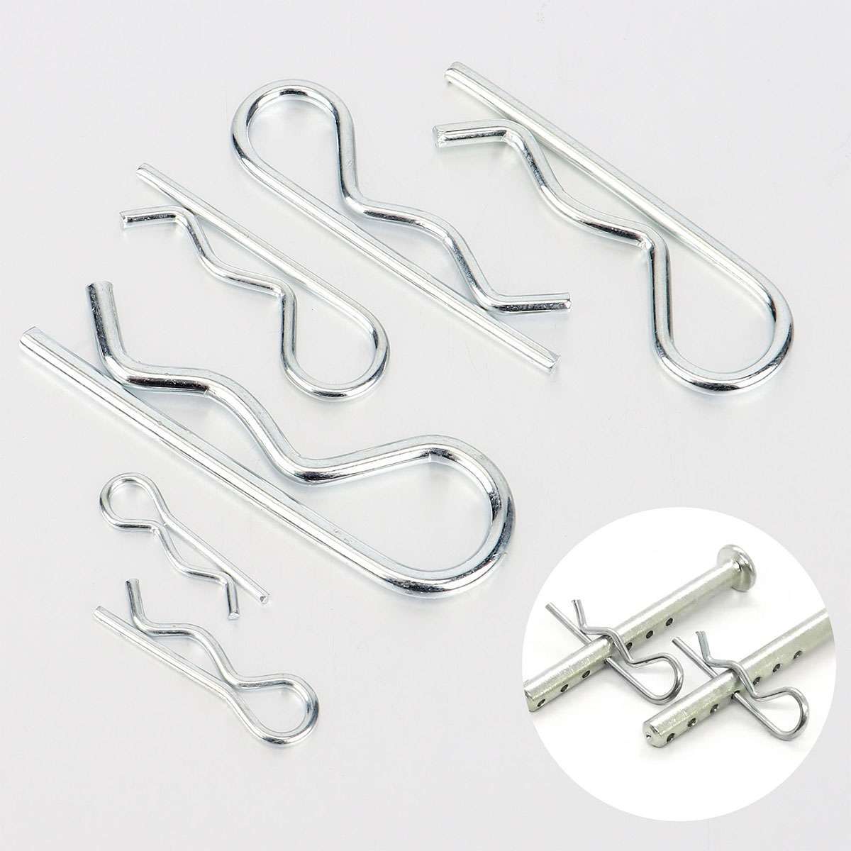 100 Pcs Cotter Pin Assortment Set 6 Sizes Grab Split Fixings Securing Lock Pins
