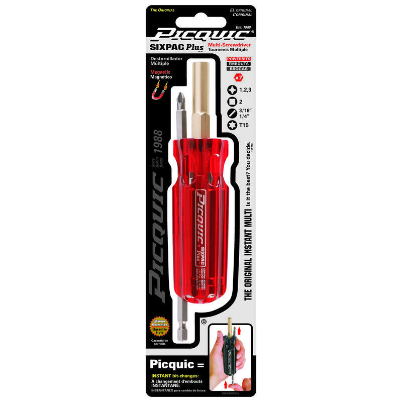 Picquic SIXPAC Plus Multi-Bit Screwdriver 6 in. 7 pc 88103