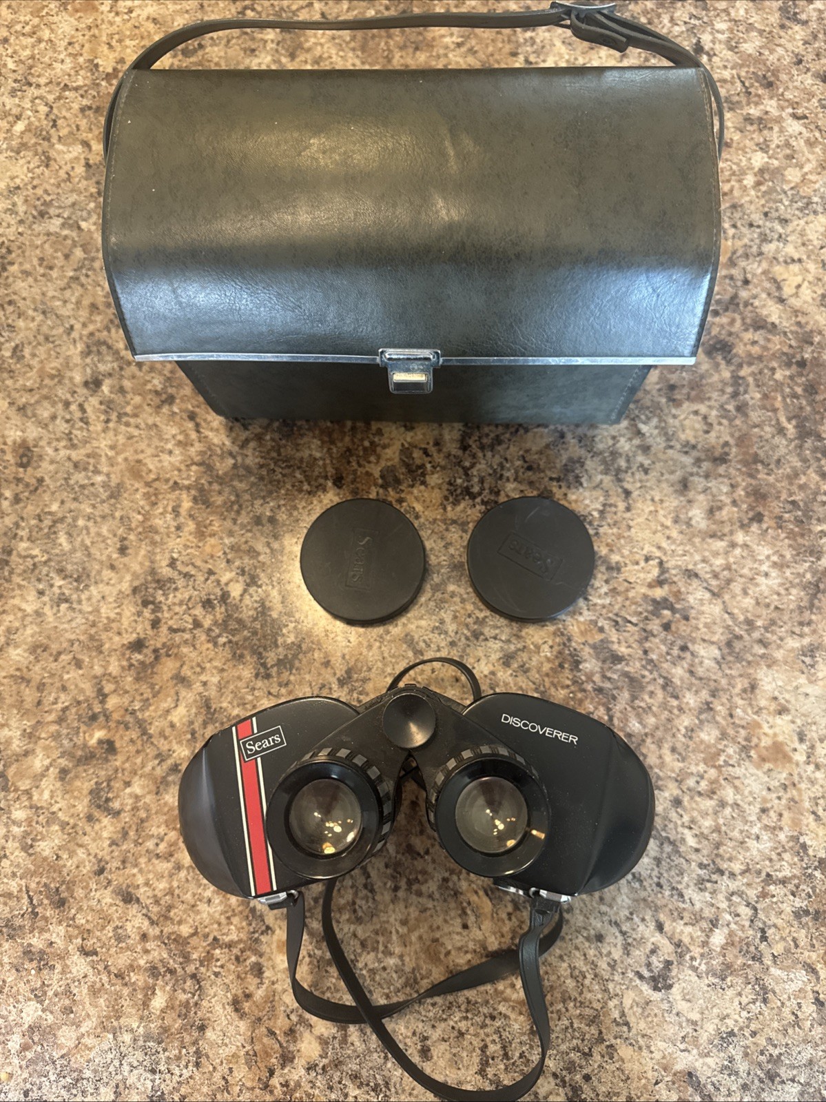 Vintage Sears Discoverer 10x50 Binoculars Extra Wide Angle Model 6273 w/case