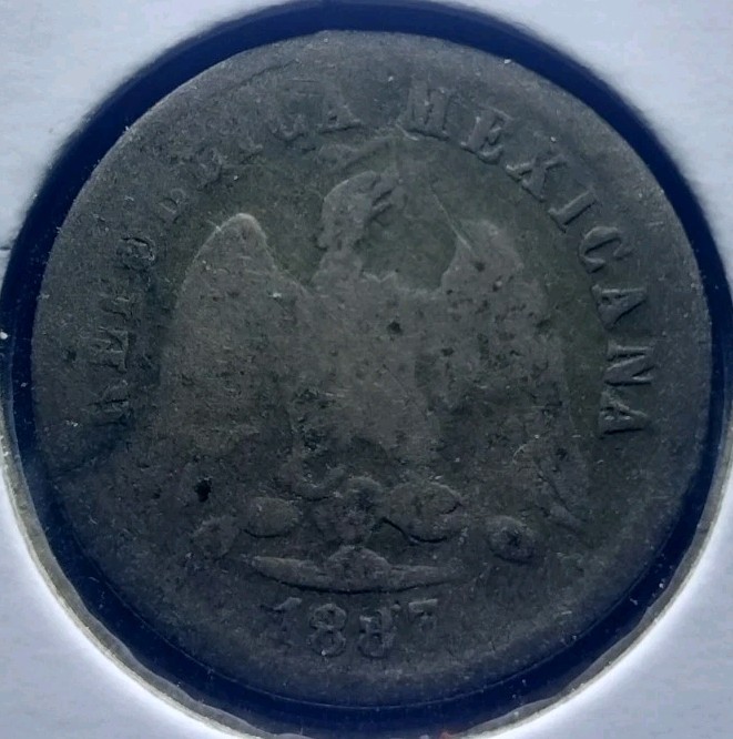 1887 ZZ Mexico 10 Centavos - Silver - Low Mintage Mexican Coin