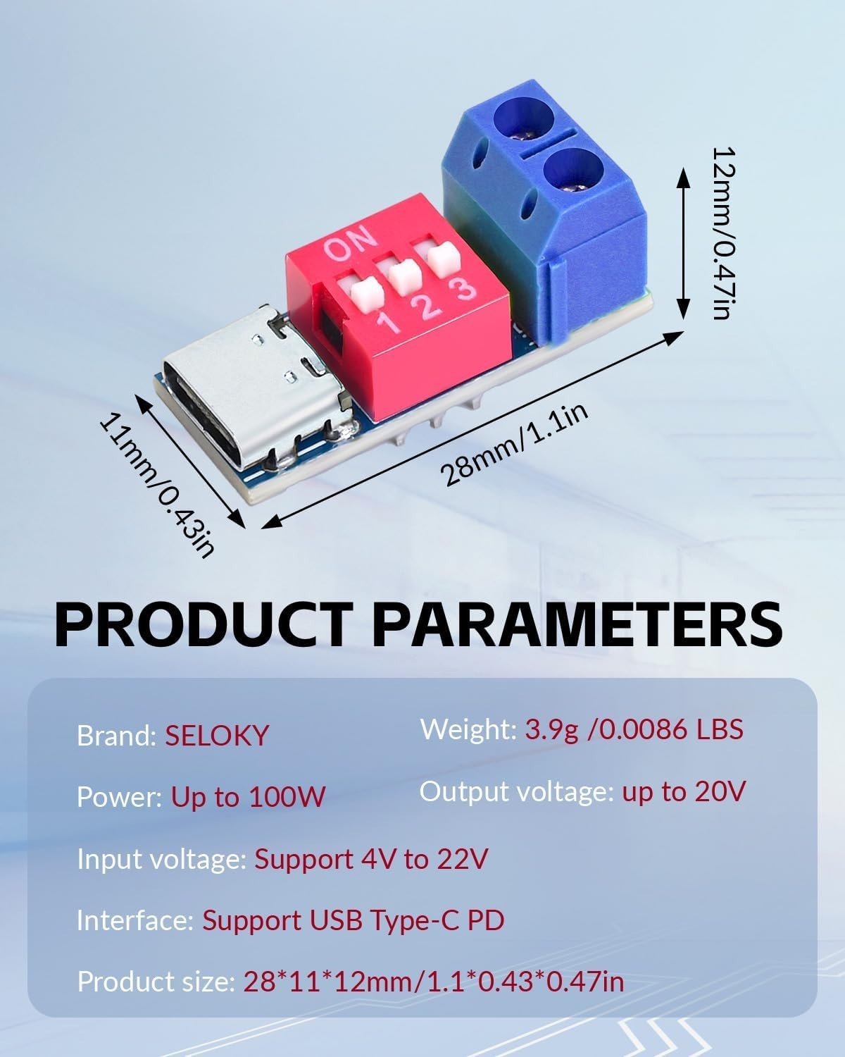 Versatile USB-C PD Trigger Board - Adjustable Voltage Fast Charge Module 2PCS