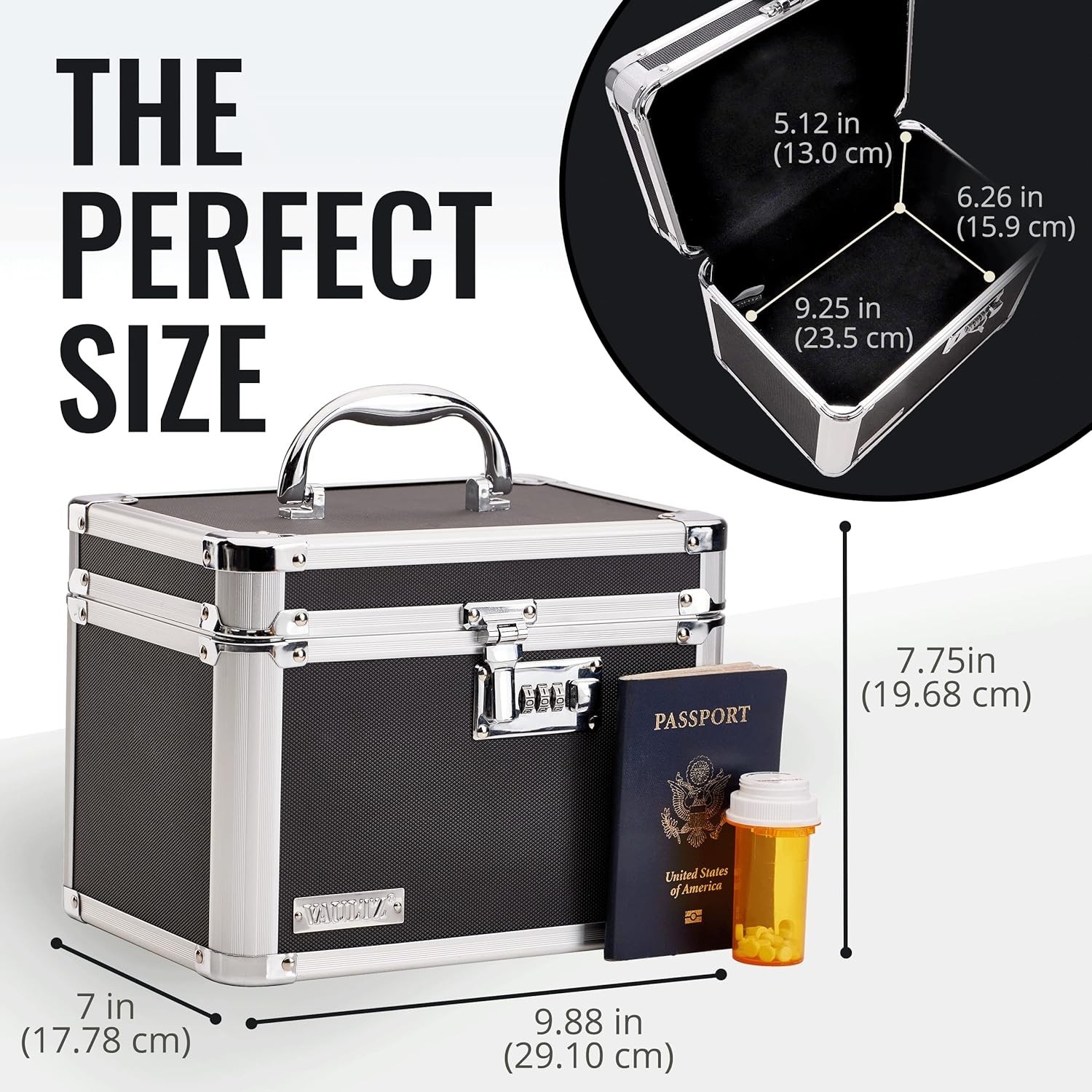Combination Security Lock Box for Documents and Valuables - Durable & Portable