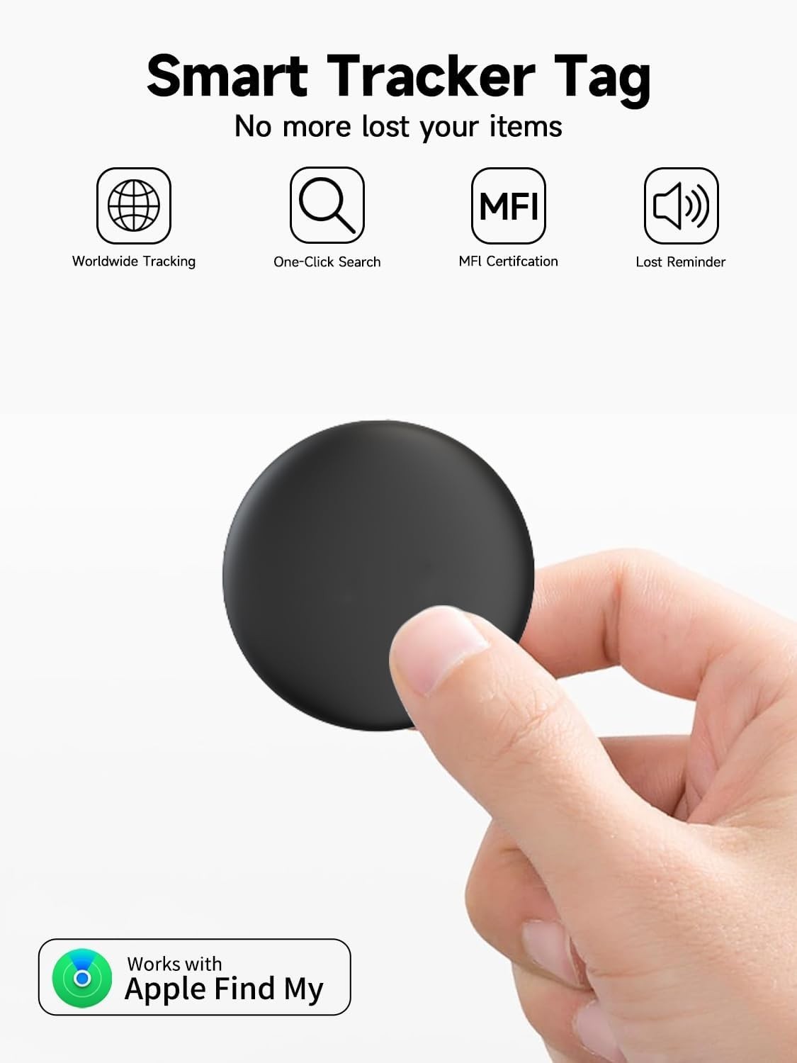 2026 Apple MFi Certified AirTags 4-Pack - Bluetooth Item Locators