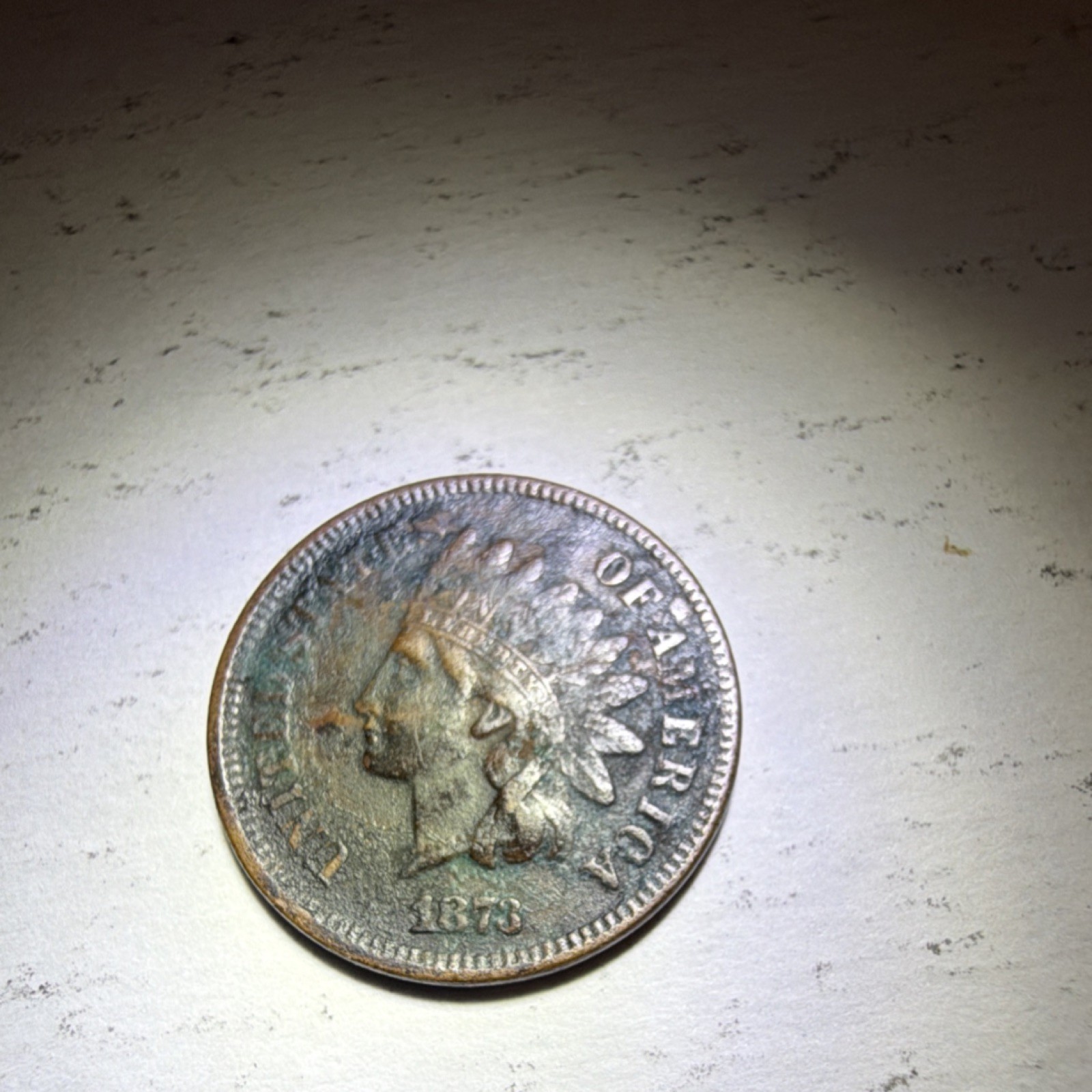 1876 Indian Head Small Cent Bronze BN Business Strike Philadelphia KM#90