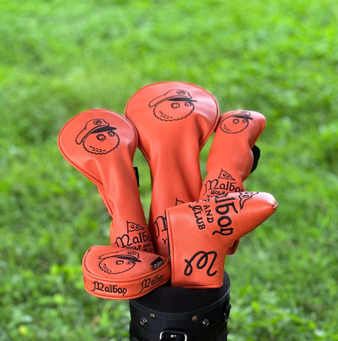 Malbon Golf Club Head Covers Wood Head Covers FW D W H Putter Head Covers Orange