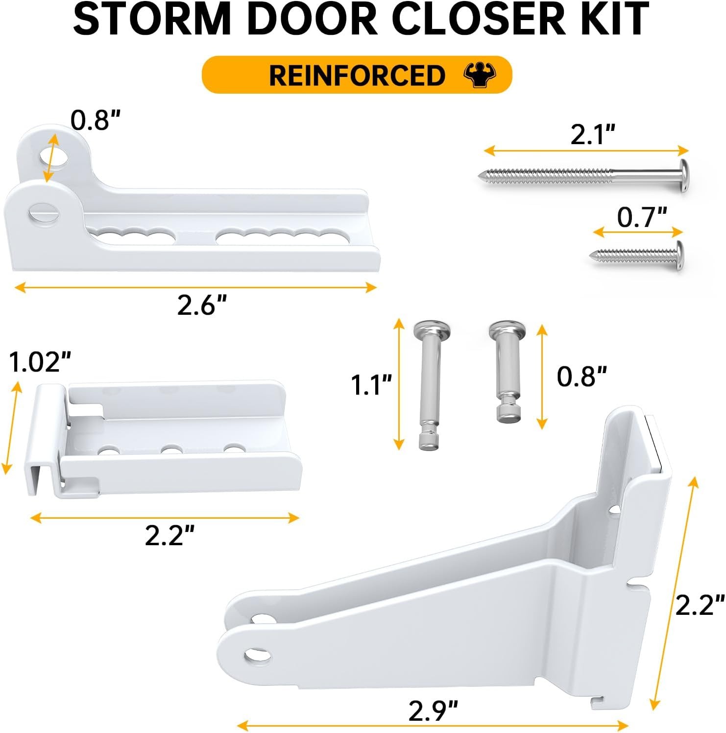 Reinforced Storm Door Closer Bracket Kit Compatible with Andersen, Emco