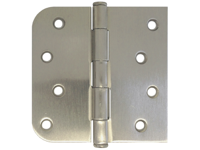 6 of 4" Satin Nickel Door Hinges Straight Square x 5/8" Radius round Corner 4"