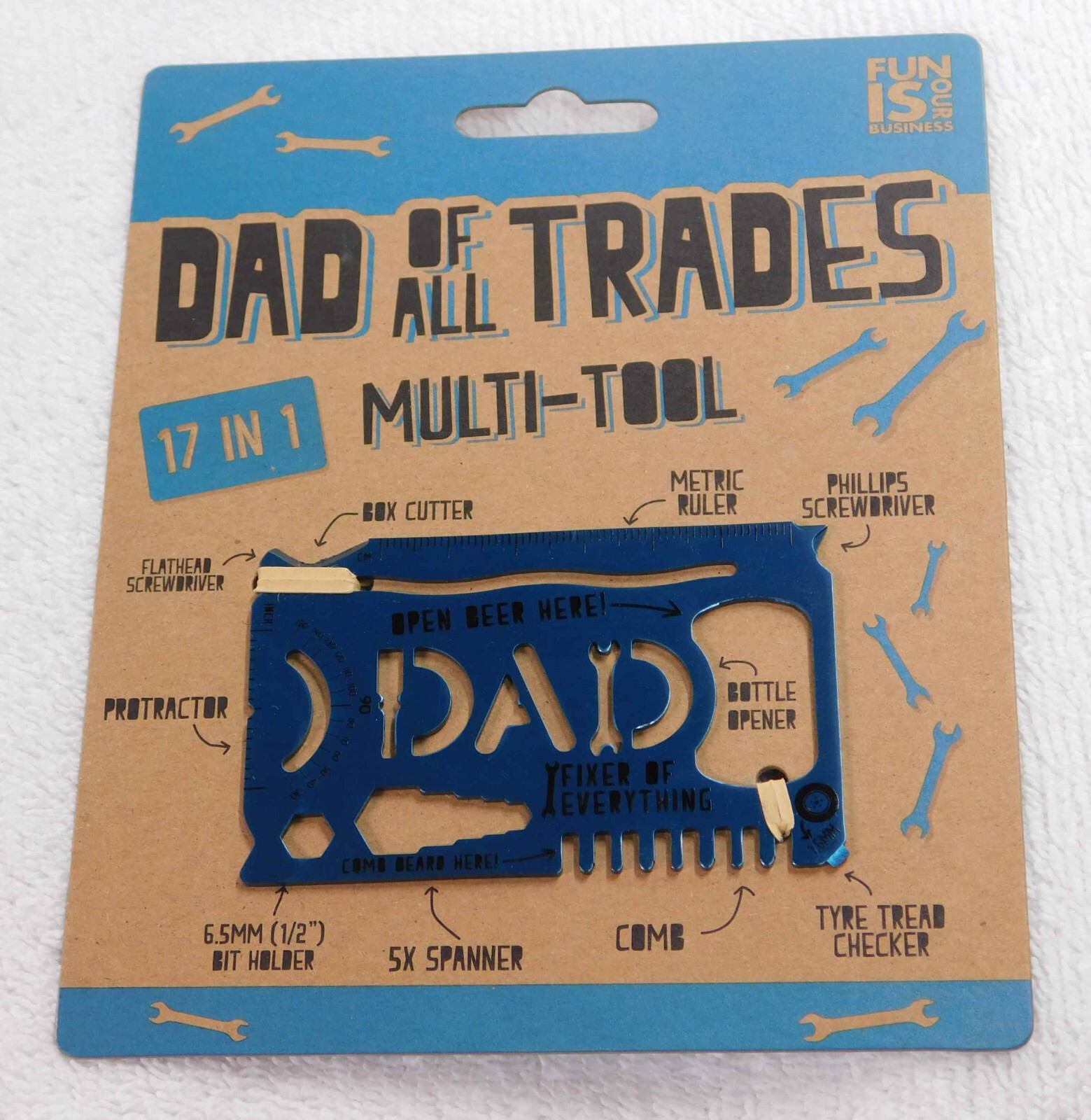 Dad of All Trades Multi-Tool 17 in 1 NEW MultiTool Multi Tool Wallet Card Sized
