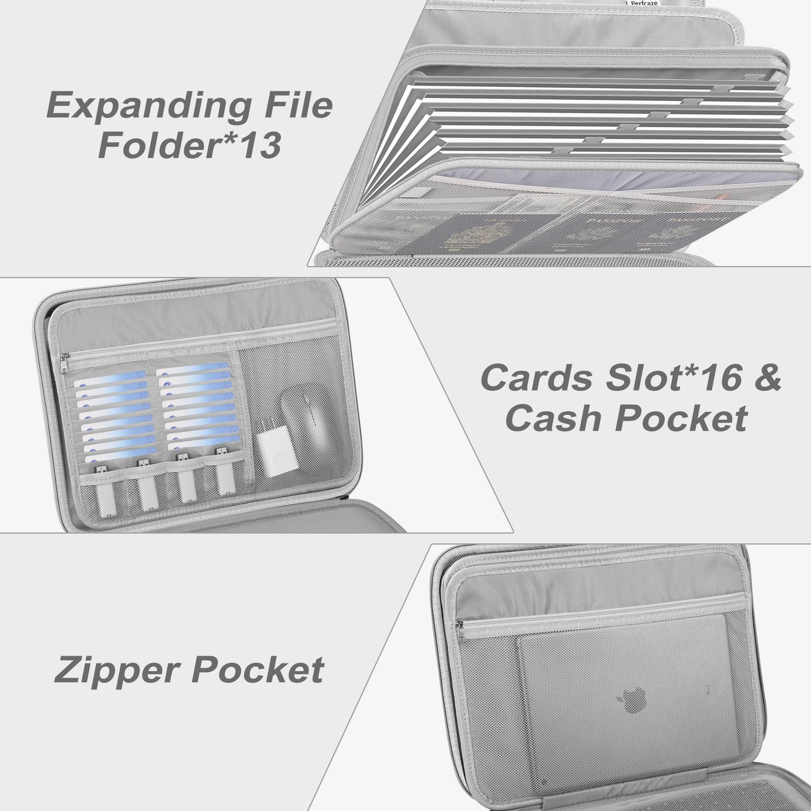Fireproof Document organizer with Lock, 13 Pocket Accordion File Folder,Porta...