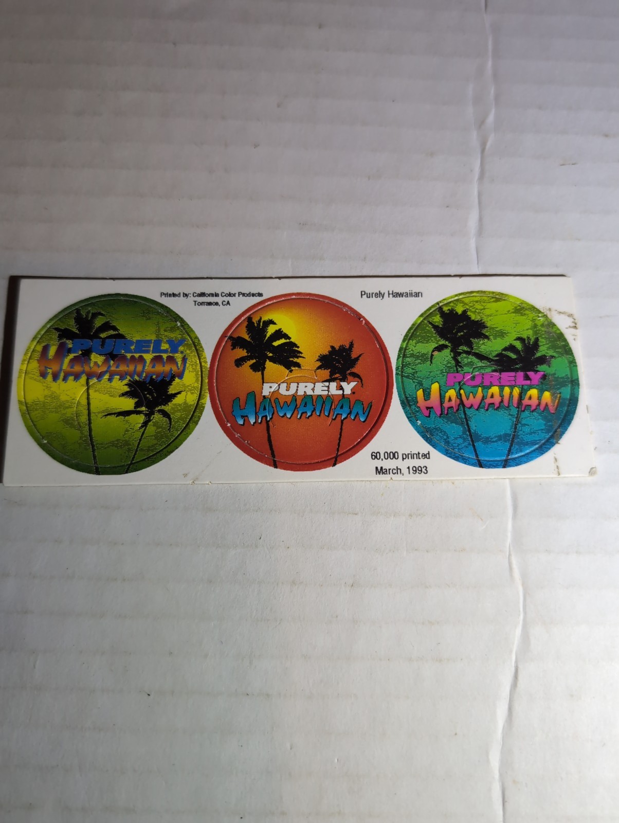 Pogs Pog Sheet Of 3 Purely Hawaiian
